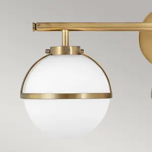 Luminosa Hinkley Hollis Bathroom Wall Lamp Heritage Brass, IP44