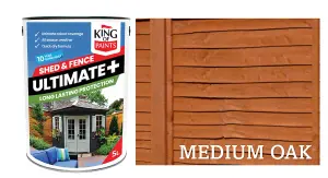 Medium Oak Fence and Shed Paint One Coat System King of Paints Ultimate+