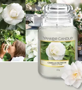 Yankee Candle Original Large Jar 623g Camellia Blossom Scented Candle 110-150 Hours 1651381E