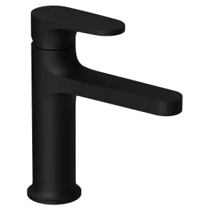 RAK Portofino Matt Black Modern Basin Sink Mixer Tap Solid Brass