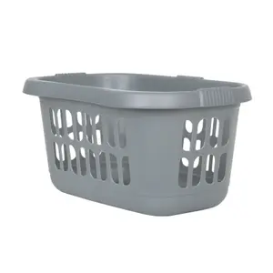 Wham 2 x Casa Plastic Hipster Laundry Basket Silver