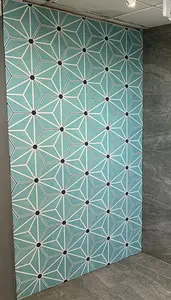 Osaka Aqua Matt Hexagonal Patterned 285mm x 330mm Porcelain Wall & Floor Tiles (Pack of 14 w/ Coverage of 1m2)