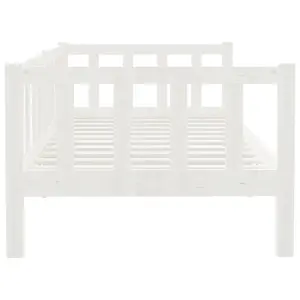 vidaXL Day Bed White Solid Pinewood 90x200 cm