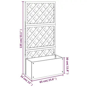 Berkfield Trellis Planters 2 pcs Grey 65x33x135 cm WPC