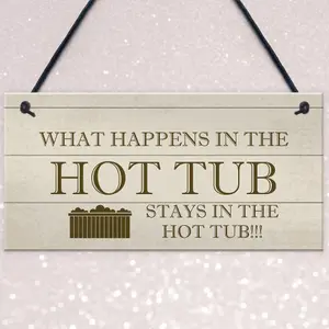 Shabby Chic Hot Tub Sign Funny Hot Tub Accessories Summerhouse Garden Plaque