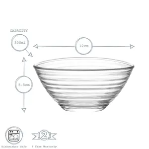 LAV - Derin Glass Serving Bowls - 12cm - Pack of 6