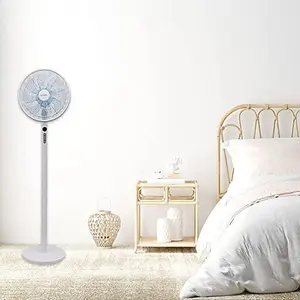 MYLEK 14" Adjustable Stand Fan 60W with Remote Control - Oscillating Pedestal Fan with Timer, 3 Speed Settings & 3 Wind Modes