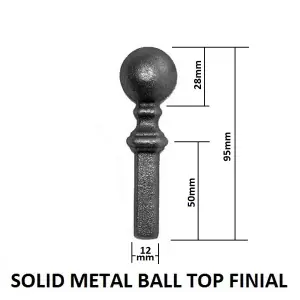 MANA Metal Ball Top Garden Fence Panel 1830mm (6ft) GAP x 914mm High MAZP01