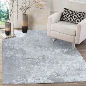 Modern Abstract Sprayed Grunge Texture Area Rugs Grey 200x290 cm