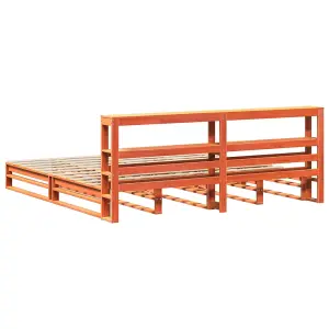 Berkfield Bed Frame without Mattress Wax Brown 200x200 cm Solid Wood Pine