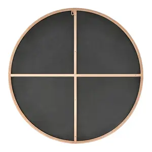 Alcantera Round Metal Frame Wall Mirror Simple and Elegant Modern Design Copper / 80cm H x 80cm W