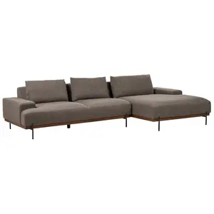 Corner Sofa MARIFERD Brown Fabric Left Hand