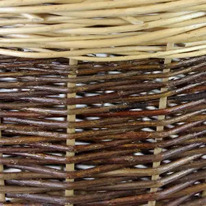 JVL Two Tone Willow Log Basket, 60 x 50cm