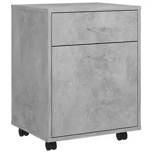 Berkfield Rolling Cabinet Concrete Grey 45x38x54 cm Engineered Wood