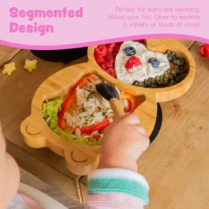 5pc Bamboo Penguin Baby Weaning Set - Pastel Pink