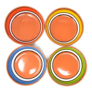 Fiesta Hand Painted Pattern Ceramic Kitchen Dining Set of 4 Serving Bowls (D) 17cm x (H) 6cm