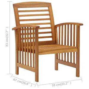 vidaXL Garden Chairs 2 pcs Solid Acacia Wood