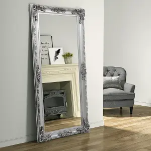 Silver Oversize Retro Rectangular Full Length Mirror