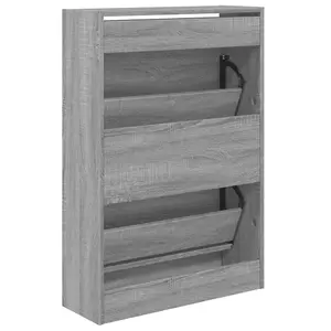 Shoe Cabinet Grey Sonoma 60x21x87.5 cm Engineered Wood