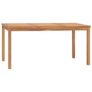 Berkfield Garden Dining Table 160x80x77 cm Solid Teak Wood