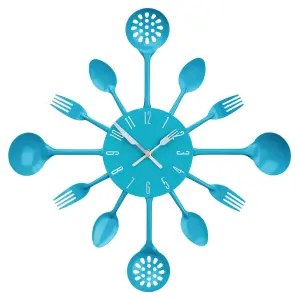 Maison by Premier Blue Cutlery Metal Wall Clock