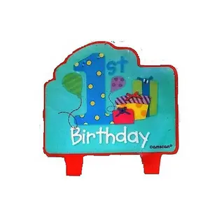 Amscan 1st Birthday Candle Multicoloured (One Size)