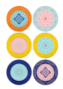 Rozi Muse Collection Porcelain Dinner Plates, Set of 6