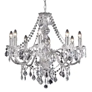 Luminosa Clarence 8 Light Chandelier Acrylic & Chrome Finish, E14