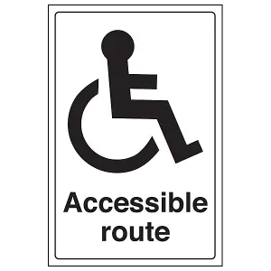 Accessible Route Information Sign - Adhesive Vinyl - 300x400mm (x3)