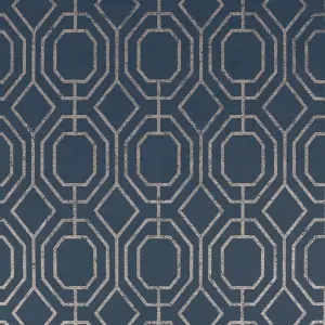 Superfresco Navy Geometric Smooth Wallpaper