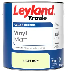 Leyland Trade Vinyl Matt Walls & Ceilings Emulsion Paint (S 0520-G50Y) 2.5L