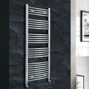 500x1600mm Curved Chrome Heated Towel Warmer Ladder Rail Radiator