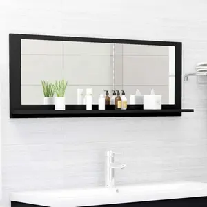 Dorlene Framed Wall Mounted Bathroom Mirror Black / 90 cm