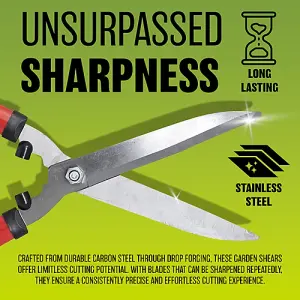 20'' Carbon Steel Blade Grip Handle Garden Shears Hedges Grass Shrubs Bushes New