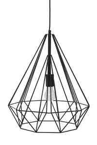 Interiors by Premier Wyra Black Conical Pendant light