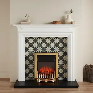 Focal Point Charlottesville White & black MDF Timeless Fireplace surround set