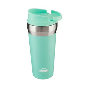 Interiors by Premier Turquoise 380ml Insulated Stainless Steel Travel Mug, Travel Mug with Lid, Thermal Travel Mug, Thermos Mug