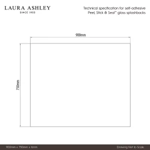 Laura Ashley Copper Glass Splashback, (H)750mm (W)900mm (T)6mm