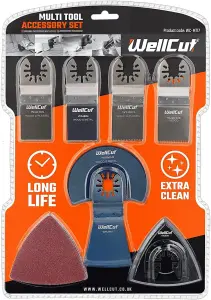 WellCut Multi Function 7 Piece Bi-Metal Multi Tool Blade Set Wood Metal Cutting