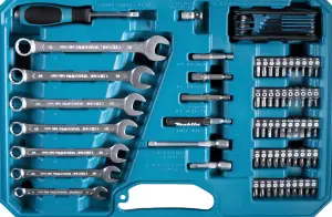 Makita E-06616 120 Piece Maintenance Kit Spanner Socket Screwdriver Bit Set Case