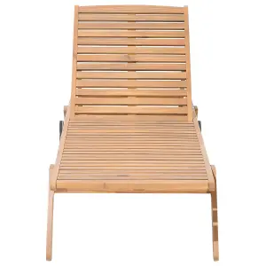 Sun Lounger with Cushion Wood Blue CESANA