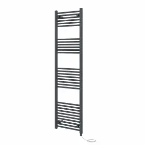 Rinse Bathrooms 800W Electric Heated Warming Towel Rail Bathroom Radiator Anthracite - 1800x500mm