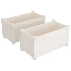 Berkfield Garden Planters 2 pcs White 60x31x31 cm Solid Pinewood