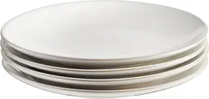 Cooks Professional Nordic Stoneware Set of 4 Dinner Plates in White