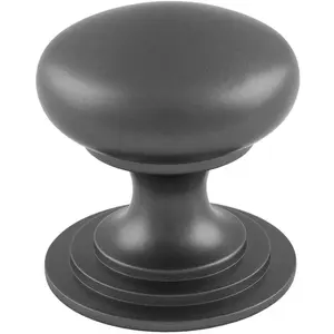 Victorian Tiered Door Knob - 50mm Anthracite Grey Cabinet Pull Handle Round Rose