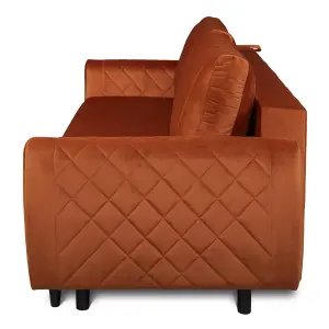 Roma 3 Seater Sofa Bed with Storage - Copper (VELUTTO33)