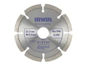 IRWIN 115mm Segmented Diamond Blade for Concrete, Brick, and Stone Cutting