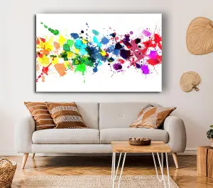 Colour Raindrops Canvas Print Wall Art - Medium 20 x 32 Inches