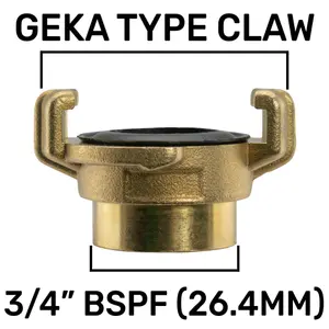 Professional Geka type brass claw hose connectors/fittings, (3/4" bsp female)