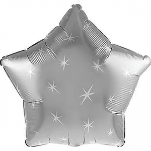 Creative Party Sparkly Star Foil Balloon Silver (One Size)